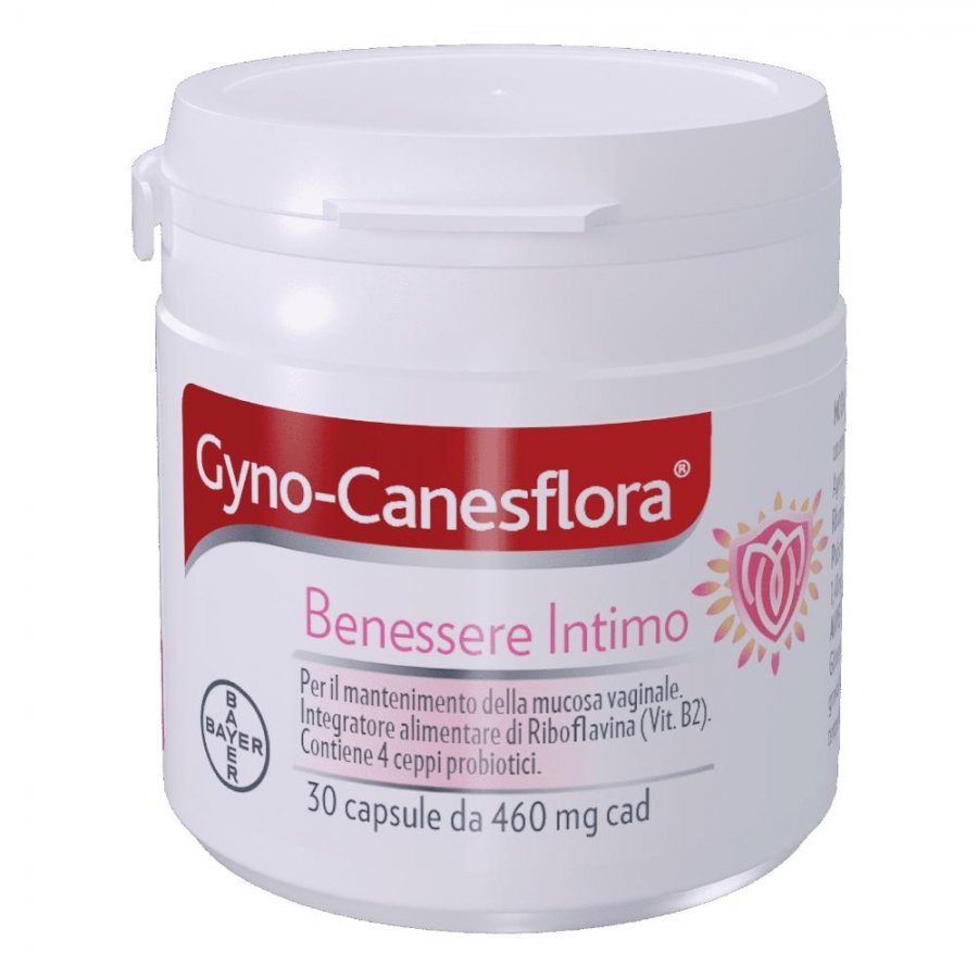 Gyno-Canesflora Probiotico con Vitamina B2 - Benessere Intimo e Flora Vaginale, 30 Capsule