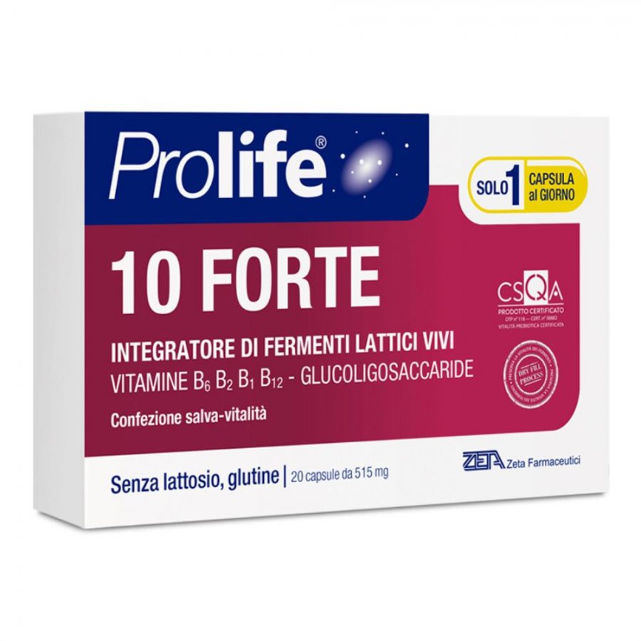 Prolife 10 Forte 20 Capsule - Integratore Probiotico e Vitamine del Gruppo B