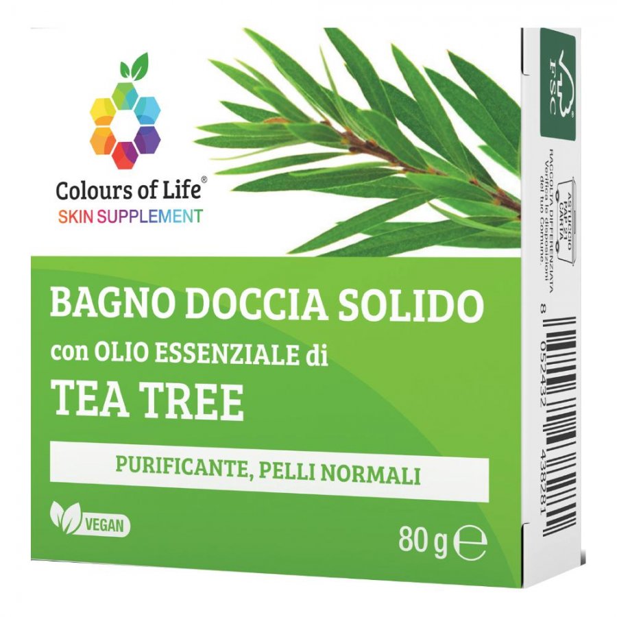 Tea Tree Bagno Doccia Solido 80g - Ideale per Tutti i Tipi di Pelle