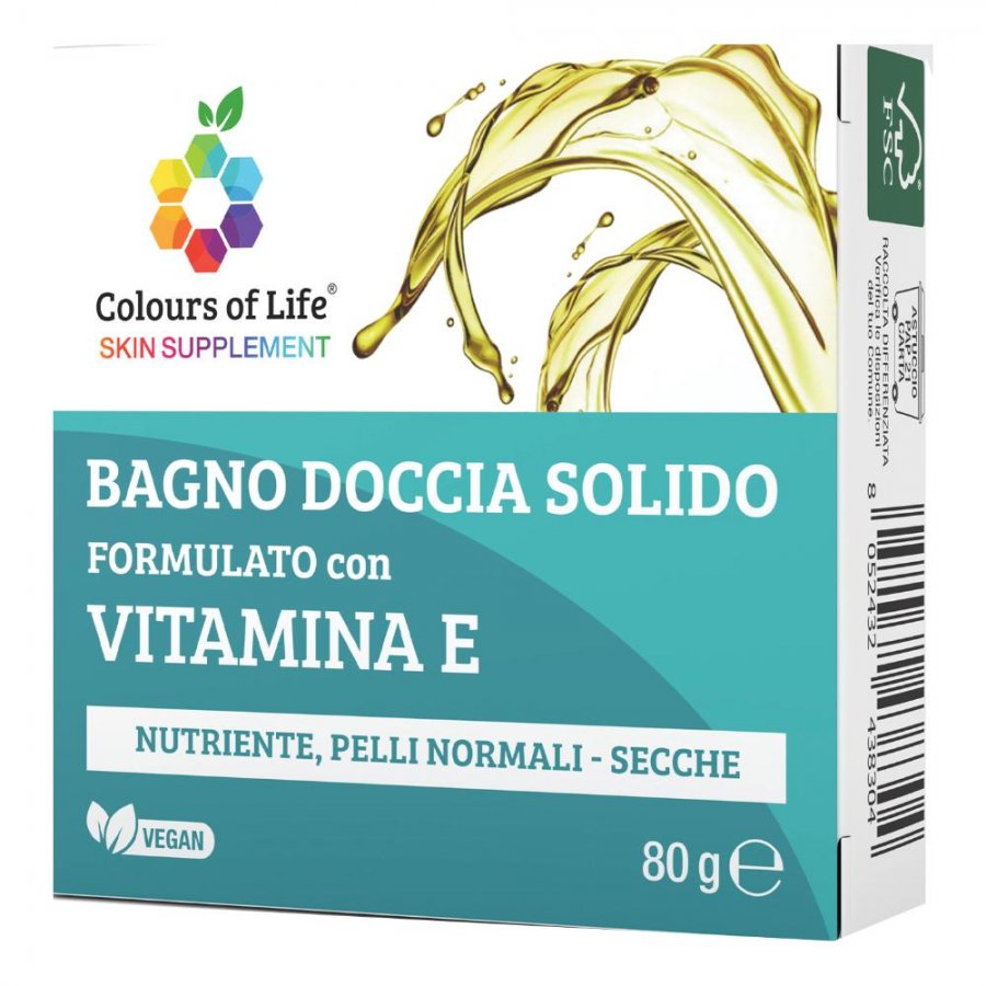 Colours of Life Bagno Doccia Solido con Vitamina E Nutriente, Pelli Normali e Secche, 100g