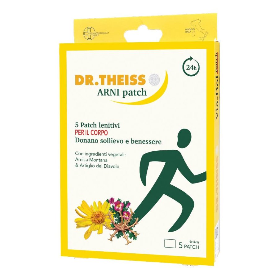 Arni Patch Dr. Theiss, Patch Cosmetici con Arnica e Artiglio del Diavolo, 5 Pezzi, Sollievo Cutaneo 24 Ore