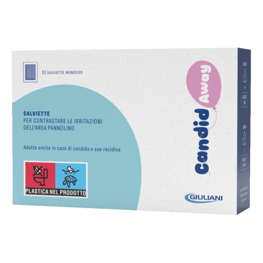 CandidAway, Salviette Detergenti Lenitive e Protettive, 10 salviettine