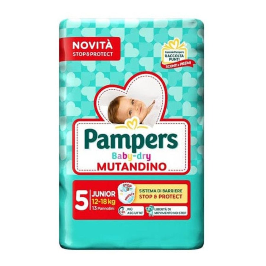 Pampers Baby Dry Pannolino Mutandina Taglia 5 Junior, 13 Pannolini