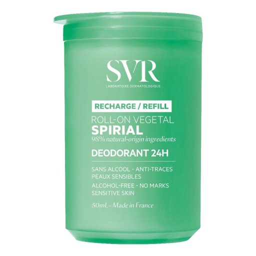 SVR Spirial Roll-On Vegetal Deodorante 24H Refill 50ml – Naturale, pelle sensibile