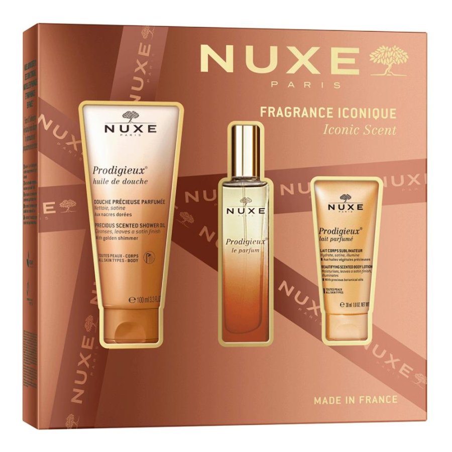 Nuxe Cofanetto Fragranza Prodigieux, Profumo 30 ml + Olio Doccia 100 ml + Latte Corpo 30 ml Nuxe Cofanetto Fragranza Prodigieux, Profumo 30 ml + Olio Doccia 100 ml + Latte Corpo 30 ml