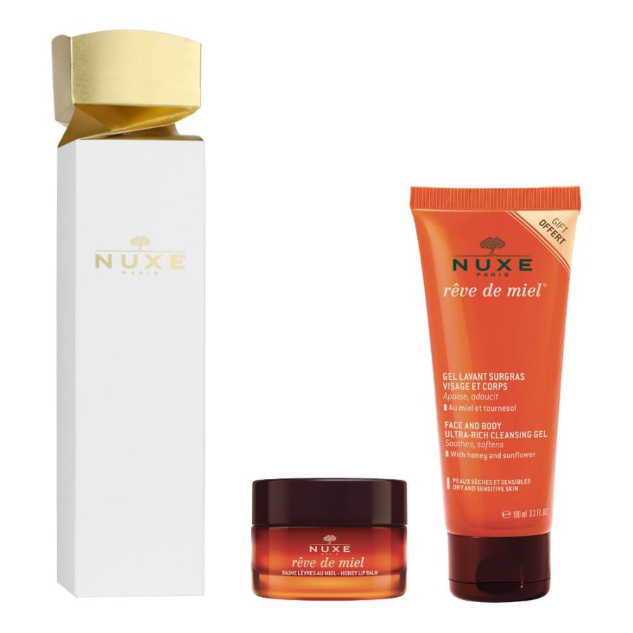 Nuxe Cofanetto Cracker Reve De Miel, Balsamo Labbra 15 g + Gel Doccia 100 ml Nuxe Cofanetto Cracker Reve De Miel, Balsamo Labbra 15 g + Gel Doccia 100 ml