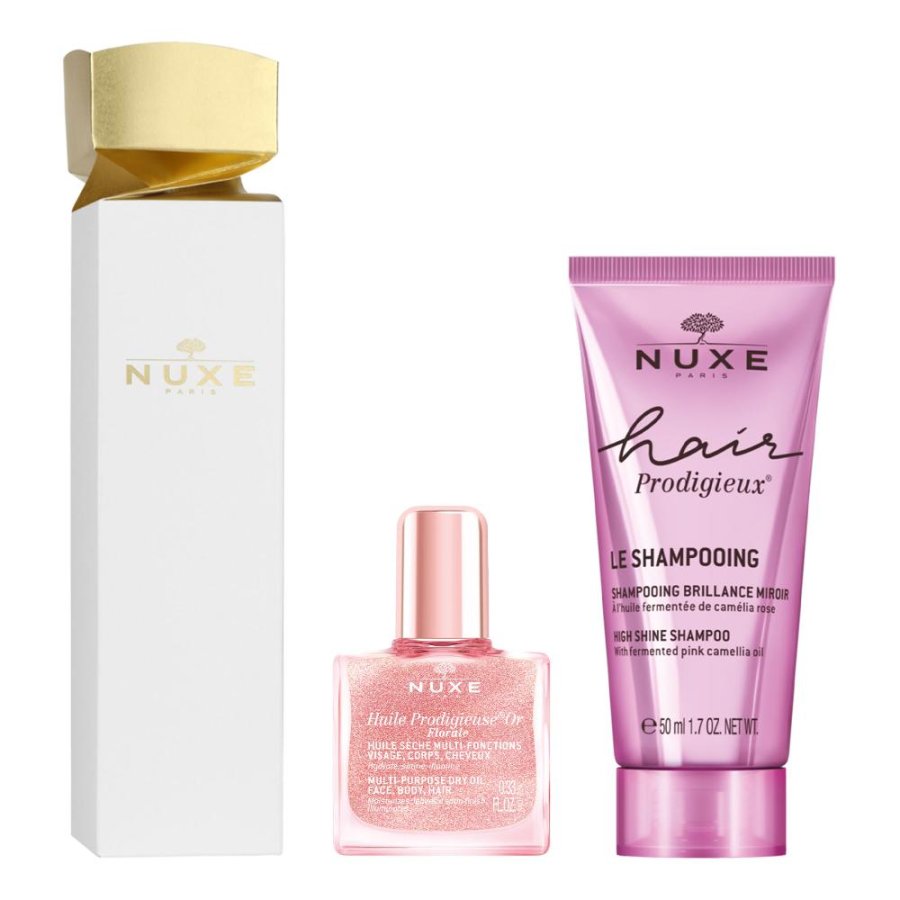 Nuxe Cofanetto Cracker Glow, Olio 10 ml + Shampoo 50 ml Nuxe Cofanetto Cracker Glow, Olio 10 ml + Shampoo 50 ml