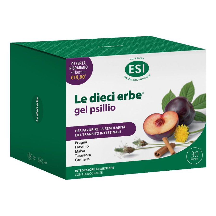 Esi Le Dieci Erbe Gel Psillio, 30 bustine