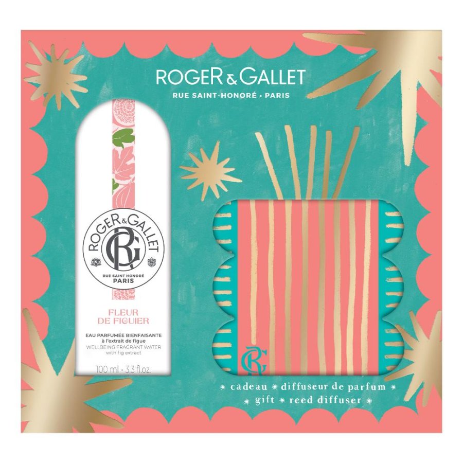 Roger&Gallet Il Grande Bazar di Natale Fleur de Figuier, acqua profumata di benessere 100 ml + diffusore ambiente 30 ml