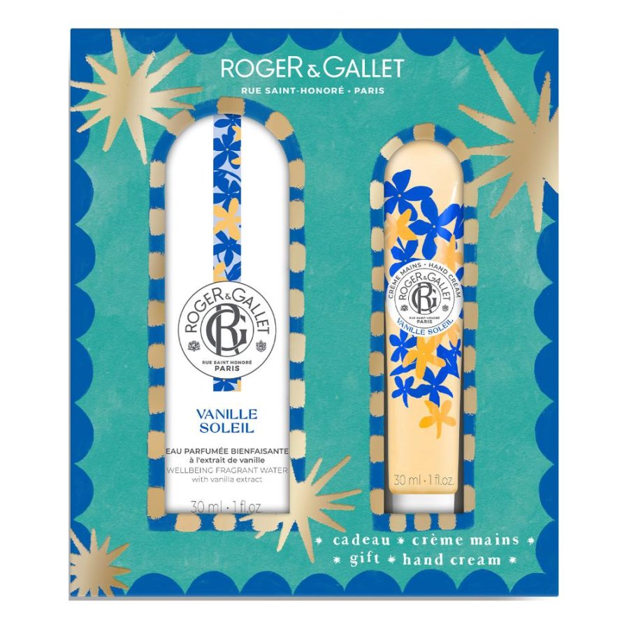 Vanille Soleil Roger&Gallet, acqua profumata di benessere 30 ml + crema mani 30 ml