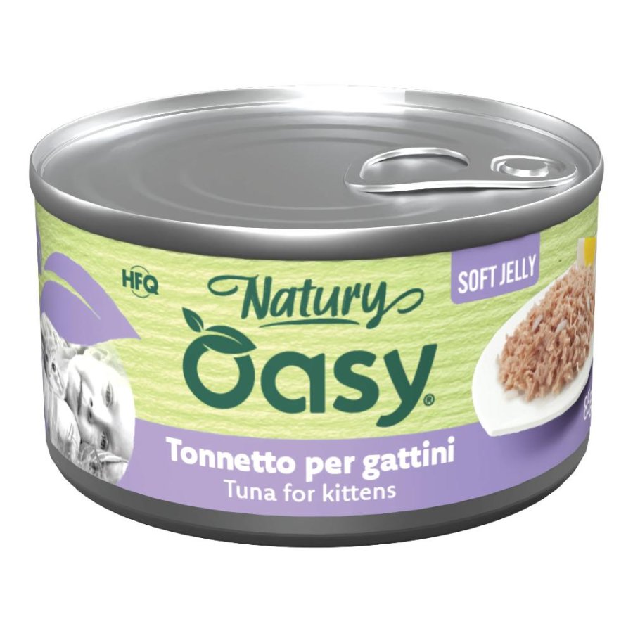 OASY GATTO NATURY SOFT JELLY TONNETTO PER GATTINI 85GR (lattina)