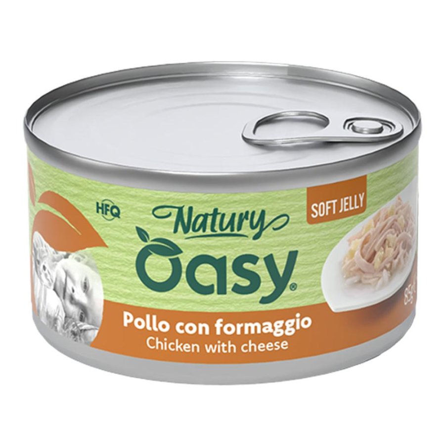 OASY GATTO NATURY SOFT JELLY POLLO CON FORMAGGIO 85GR (lattina)
