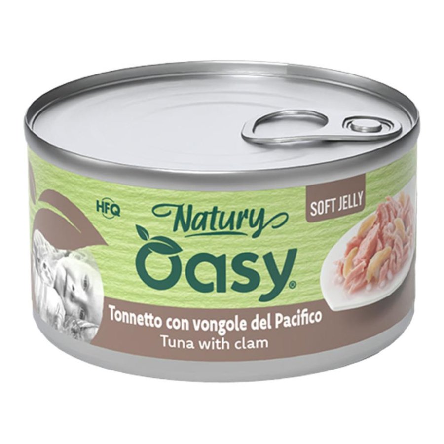 OASY GATTO NATURY SOFT JELLY TONNETTO CON VONGOLE DEL PACIFICO 85GR (lattina)
