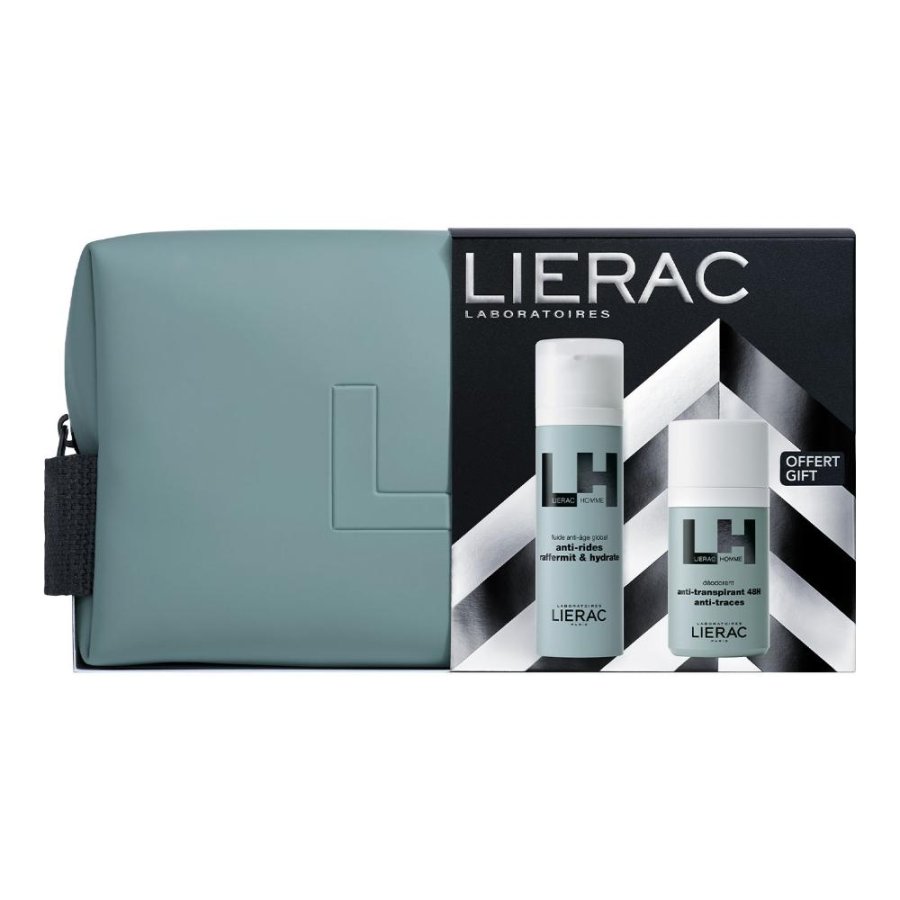Lierac Homme Cofanetto Uomo Fluido Anti-Età Globale 50 ml + Deodorante Antitraspirante 50 ml + Trousse Lierac Homme Cofanetto Uomo Fluido Anti-Età Globale 50 ml + Deodorante Antitraspirante 50 ml + Trousse