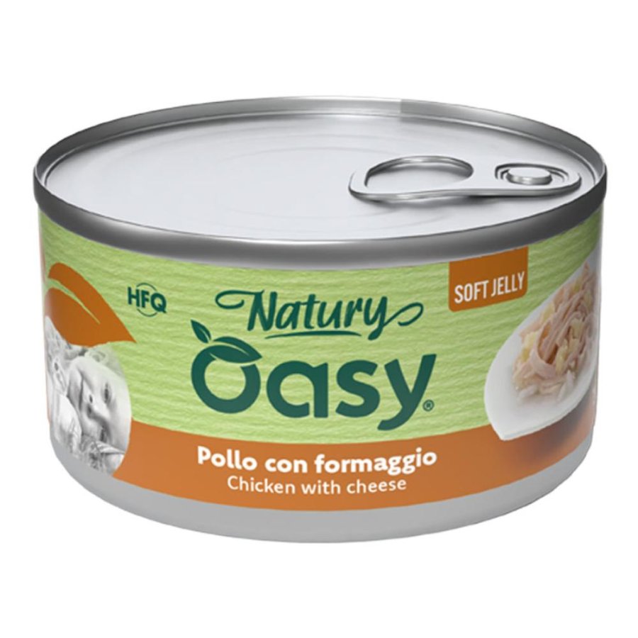 OASY GATTO NATURY SOFT JELLY POLLO CON FORMAGGIO 150GR (lattina)
