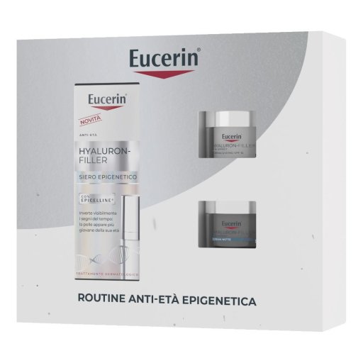 Eucerin Hyaluron Filler + 3x Effect Cofanetto Routine Anti-Età Epigenetica, 30 ml Siero Viso, 20 ml Crema Giorno SPF30, 20 ml Crema Notte Eucerin Hyaluron Filler + 3x Effect Cofanetto Routine Anti-Età Epigenetica, 30 ml Siero Viso, 20 ml Crema Giorno SPF30, 20 ml Crema Notte