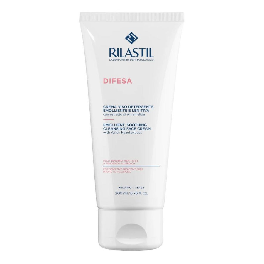 Rilastil Difesa Crema Viso Detergente Emolliente e Lenitiva, 200 ml