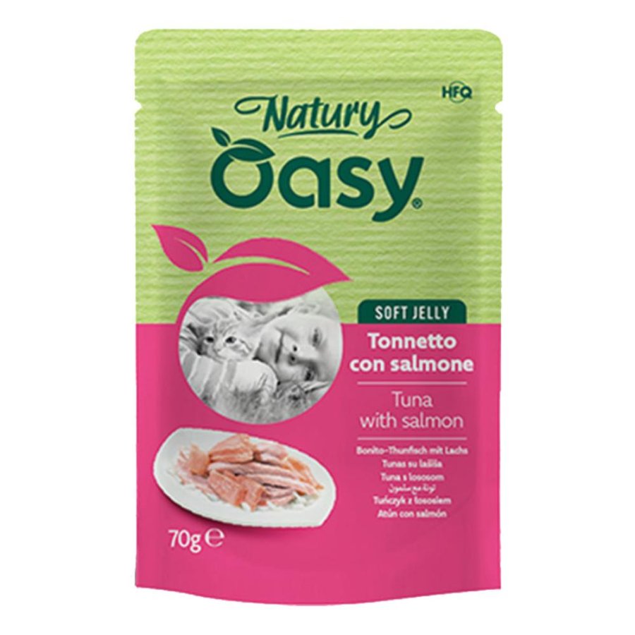 OASY GATTO NATURY SOFT JELLY TONNETTO SALMONE 70GR (bustina)