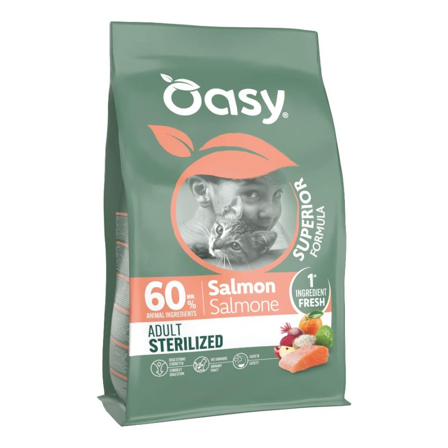 OASY GATTO DRY SUPERIOR STERILIZED ADULT SALMONE 1,5KG