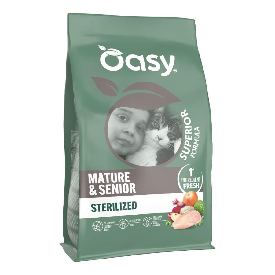 OASY GATTO DRY SUPERIOR STERILIZED MATURE/SENIOR POLLO 1,5KG