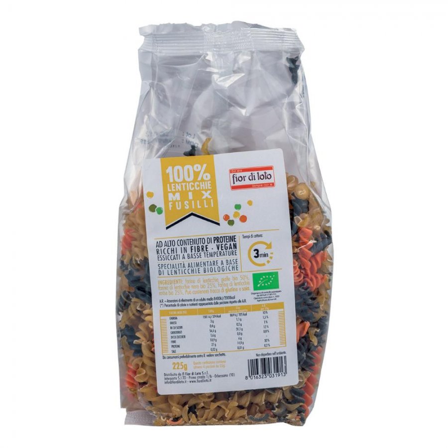 Fior Di Loto Fusilli Di Lenticchie Mix Bio Senza Glutine 225g