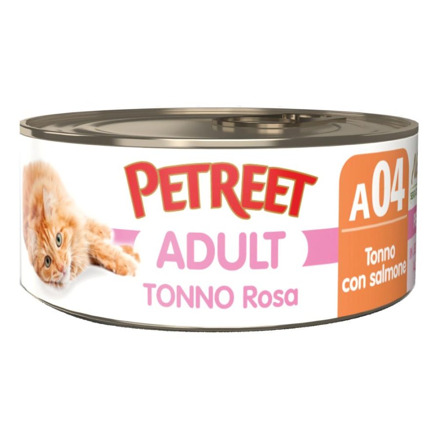 PETREET GATTO ADULT A04 TONNO ROSA SALMONE 70GR (lattina)