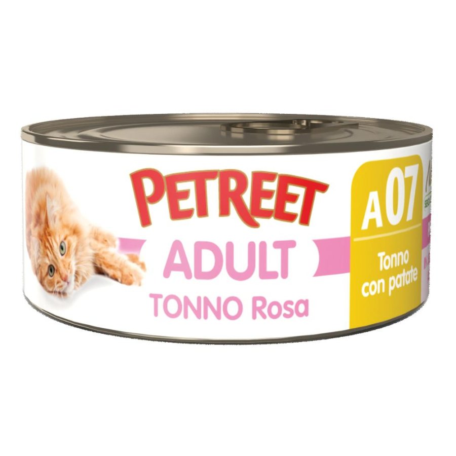 PETREET GATTO ADULT A07 TONNO ROSA PATATE 70GR (lattina)