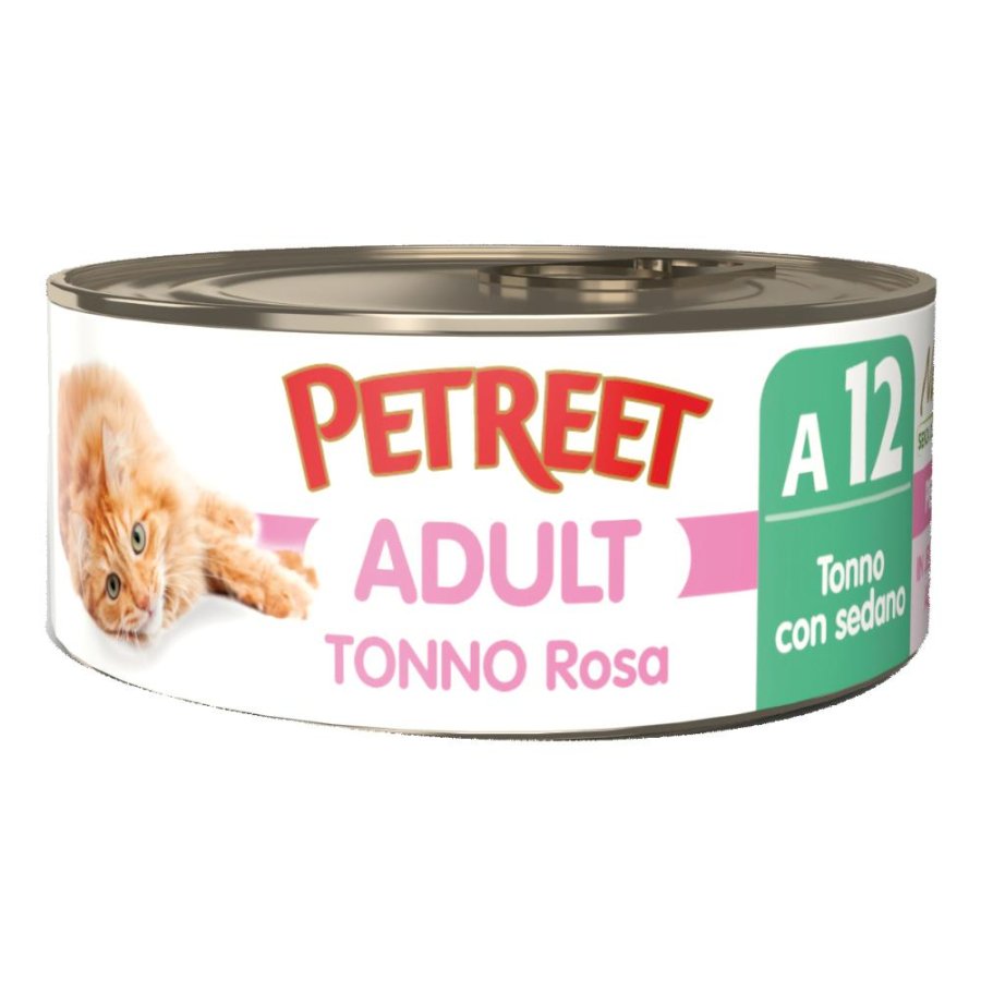 PETREET GATTO ADULT A12 TONNO ROSA SEDANO 70GR (lattina)