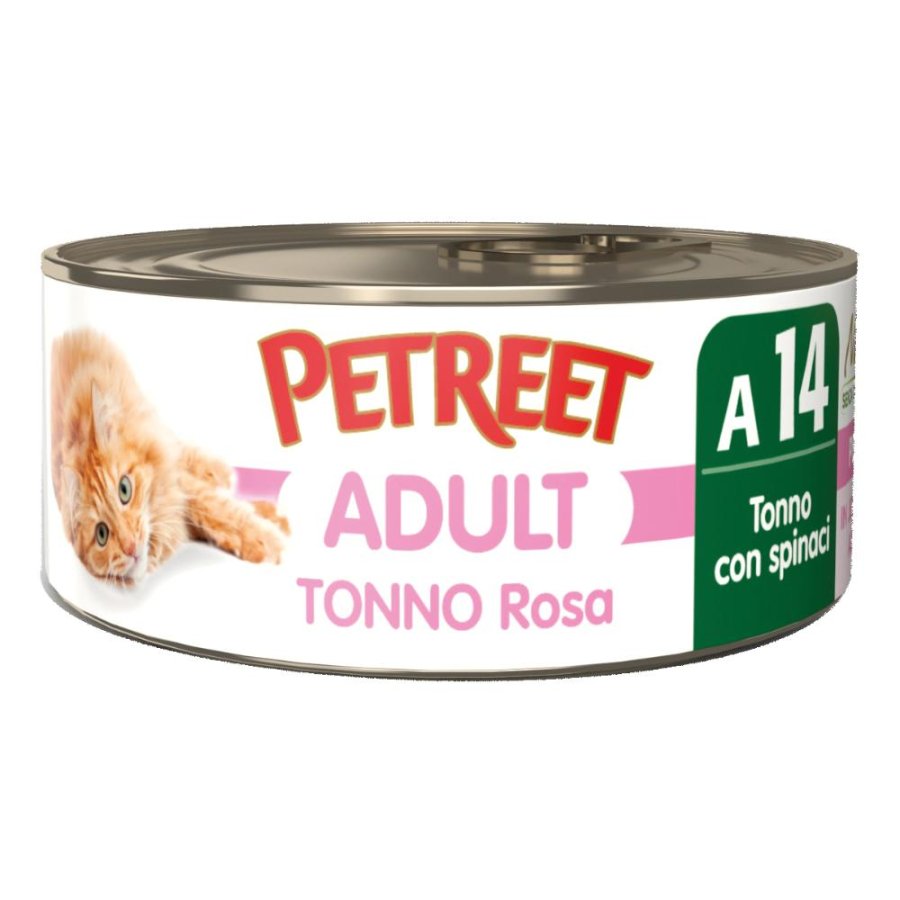 PETREET GATTO ADULT A14 TONNO ROSA SPINACI 70GR (lattina)