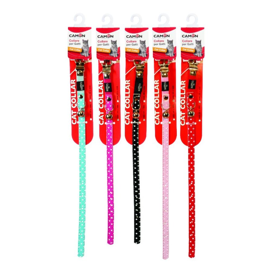 CAMON COLLARE SIMILPELLE POIS CAMPANELLO 1x32CM