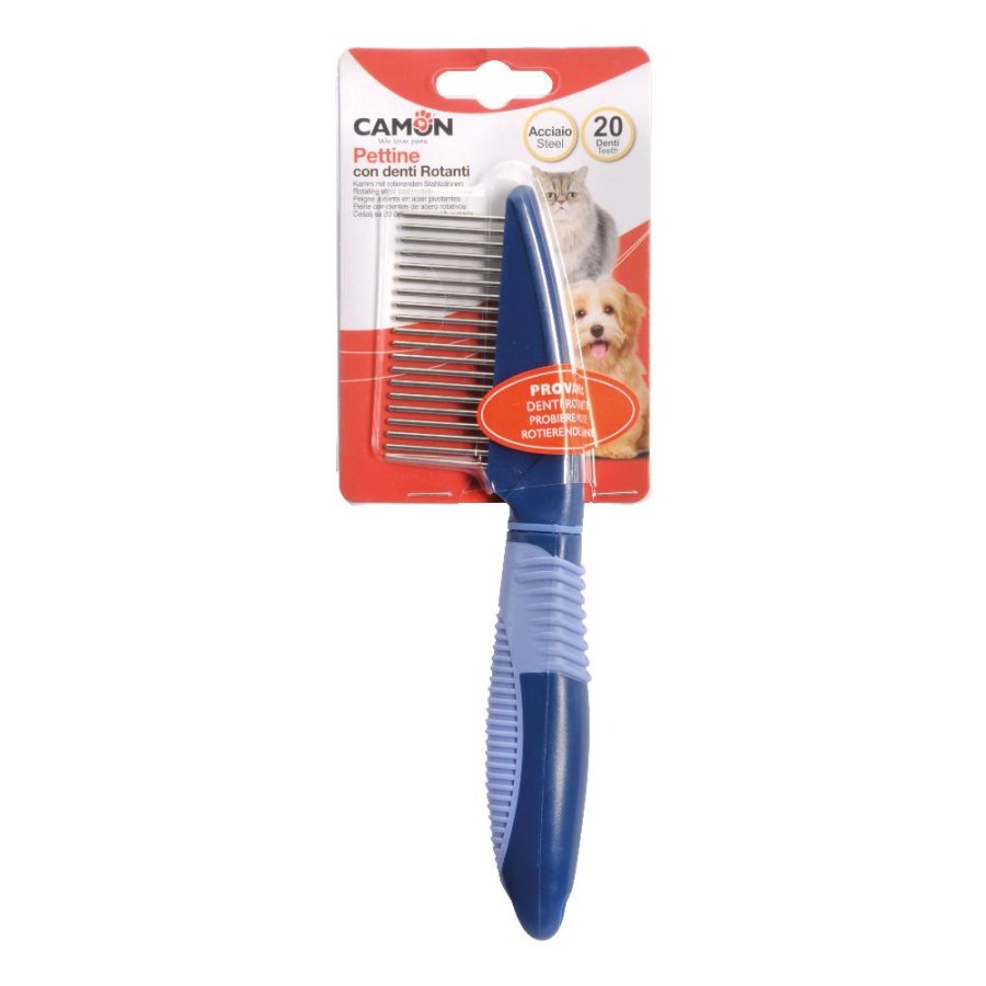 CAMON PETTINE PULCI ROTANTE MANICO PLASTICA 20 DENTI CAD.