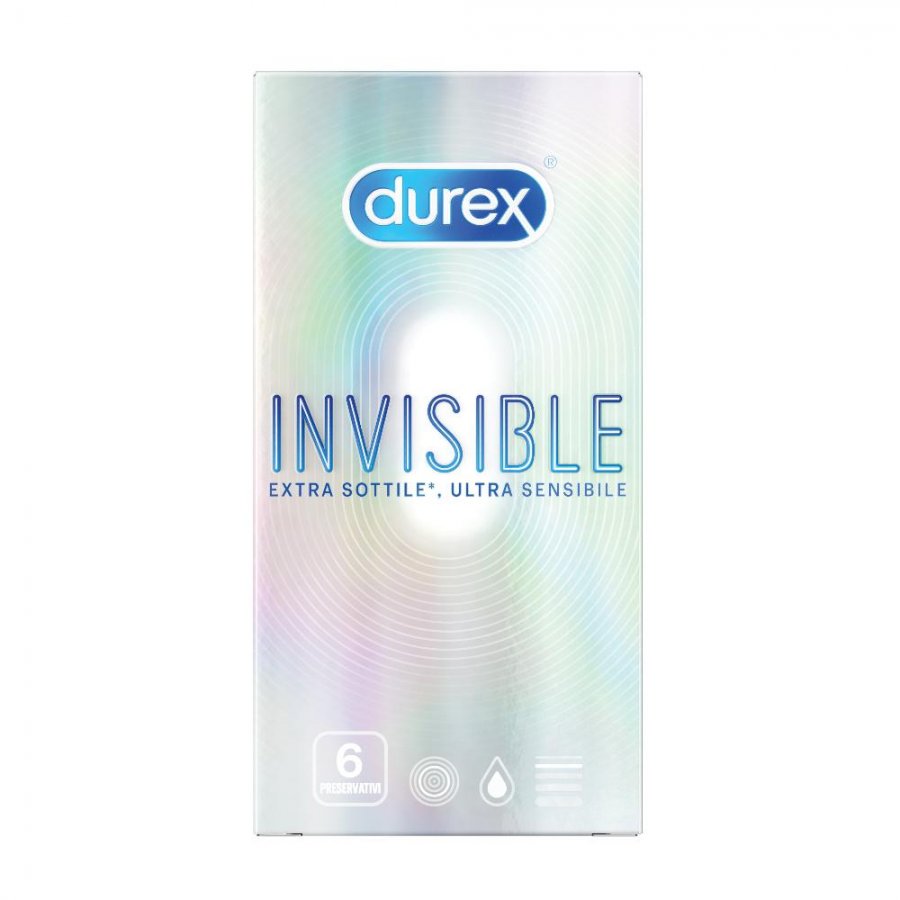 Durex Invisible - Profilattici Ultra sottili e sensibili 6 Pezzi