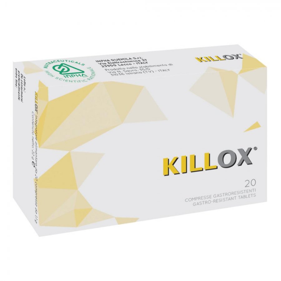 Killox 20 Compresse Gastroresistenti - Integratore con Curcuma, Resveratrolo, Zinco e N-Acetilcisteina