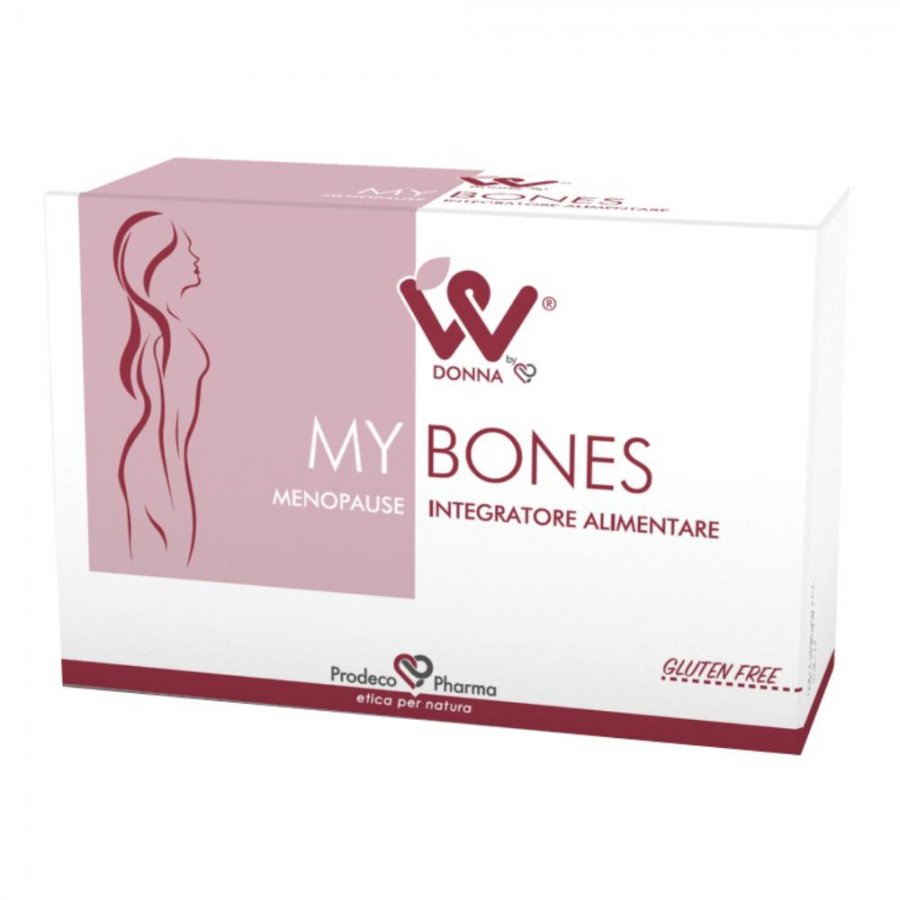 DonnaW My Bones Menopausa - Integratore con Calcio, Magnesio, e Vitamina D per Ossa Forti - 4 Blister da 15 Compresse