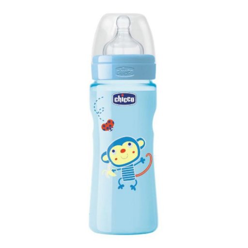 Chicco Biberon Benessere Silicone Boy 330ml - Biberon Anticoliche per Bambini