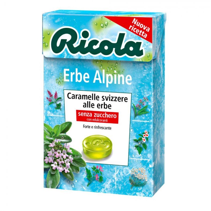 Ricola  Erbe Alpine  Caramelle svizzere alle erbe senza zucchero 50g