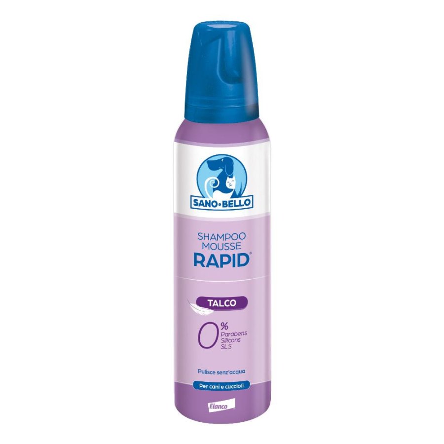 SANO E BELLO SHAMPOO CANE MOUSSE RAPID TALCO FLACONE 300ML