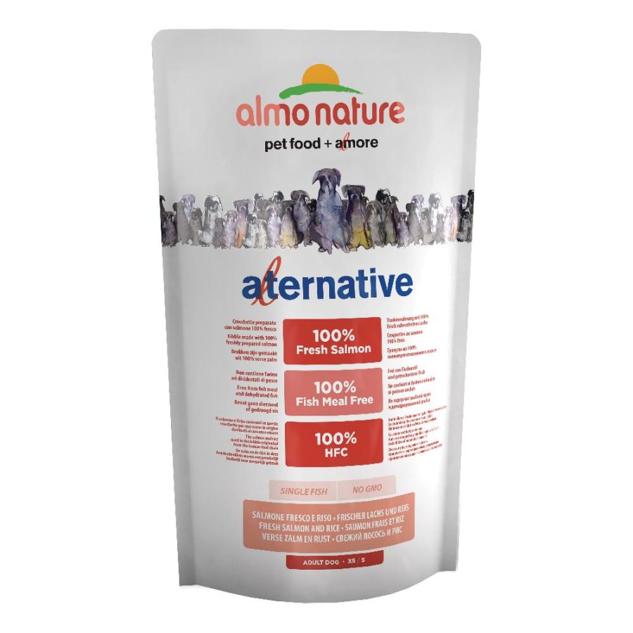 ALMO NATURE CANE HFC ALTERNATIVE EXTRA SMALL/SMALL ADULT SALMONE RISO 750GR