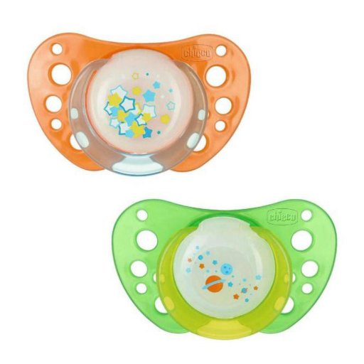 Chicco Succhietto Air Lumi 12 Mesi+ 2 Pezzi - Succhietti in Silicone per Bambini