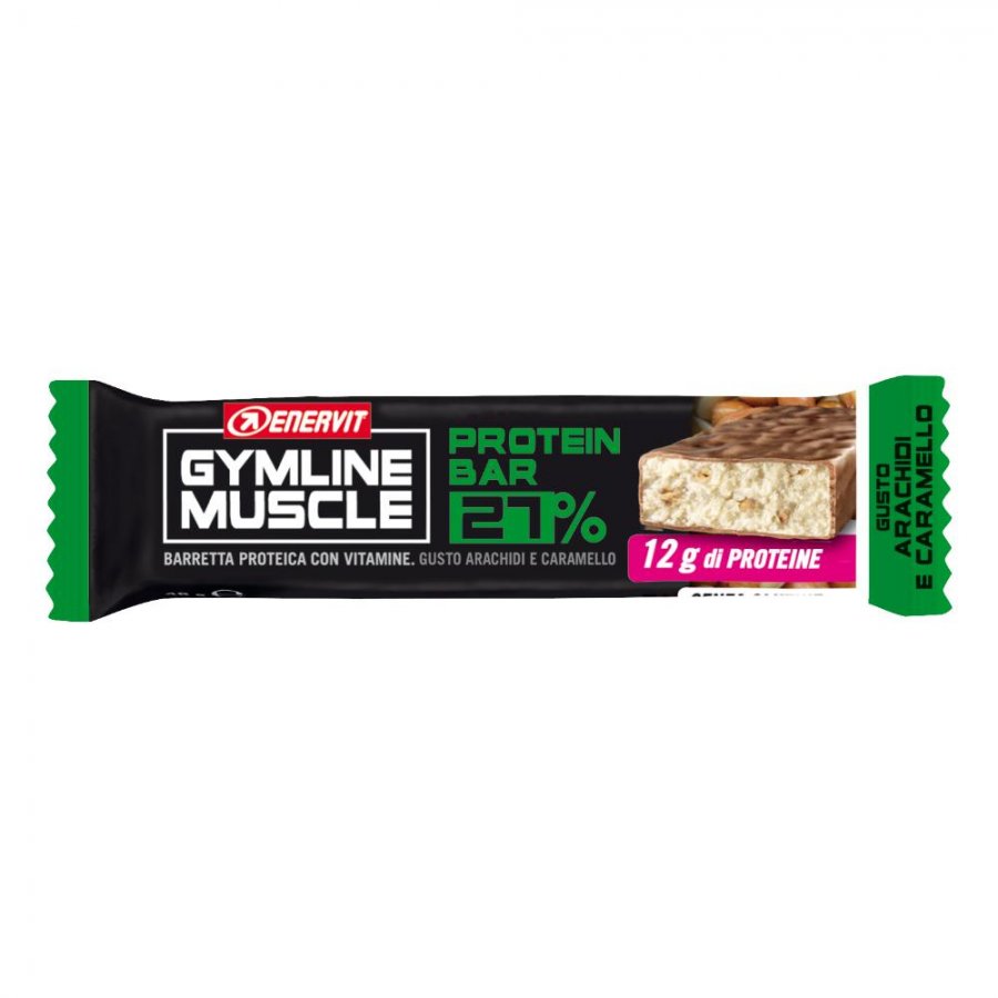 Enervit Gymline Protein Bar 27 % Arachidi e Caramello Barretta da 45 g