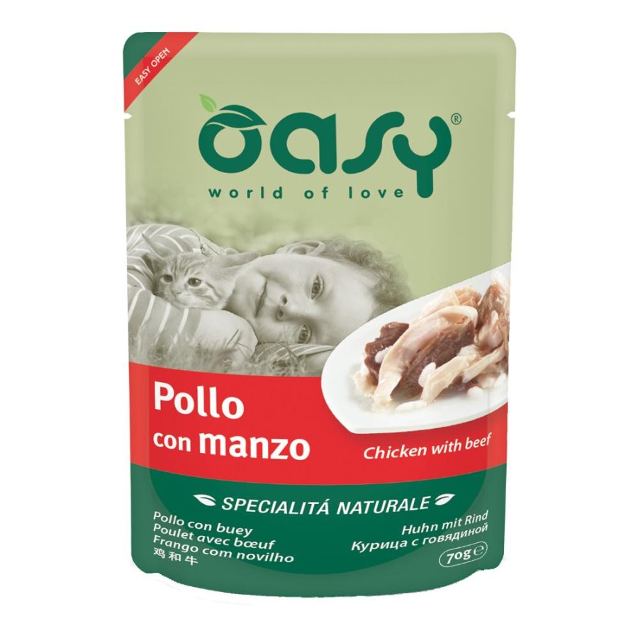 OASY GATTO SPECIALITA' POLLO MANZO 70GR (bustina)