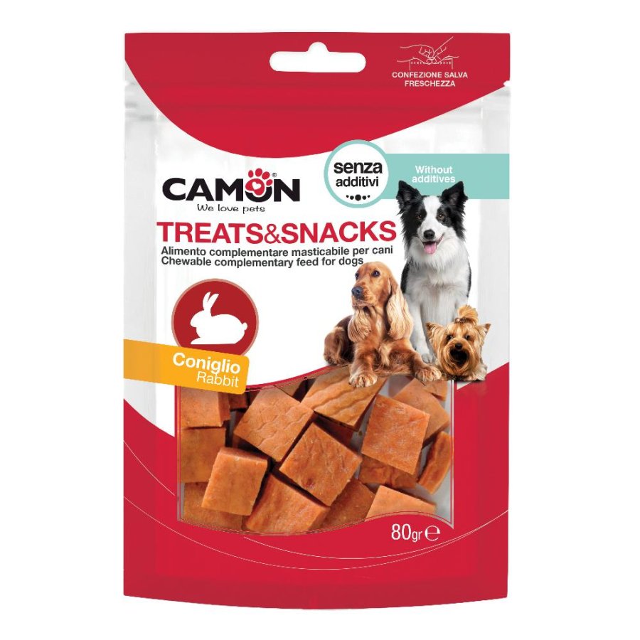 CAMON CANE SNACK TREATS CUBETTI CONIGLIO 80GR