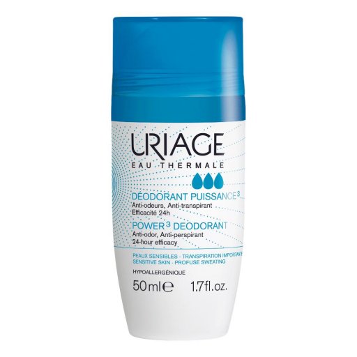 Uriage Deodorante Power3 Roll On 50ml - Deodorante Ad Alta Efficacia per una Freschezza Duratura