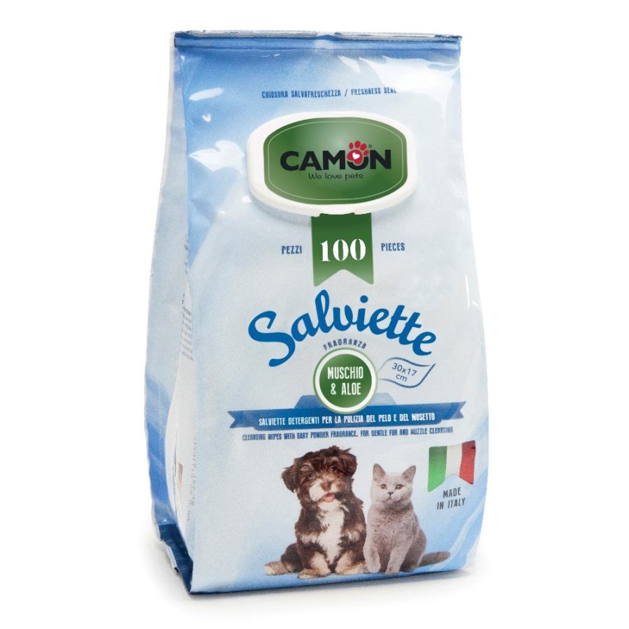 CAMON SALVIETTE DETERGENTI MUSCHIO ALOE 30x17CM 100PZ