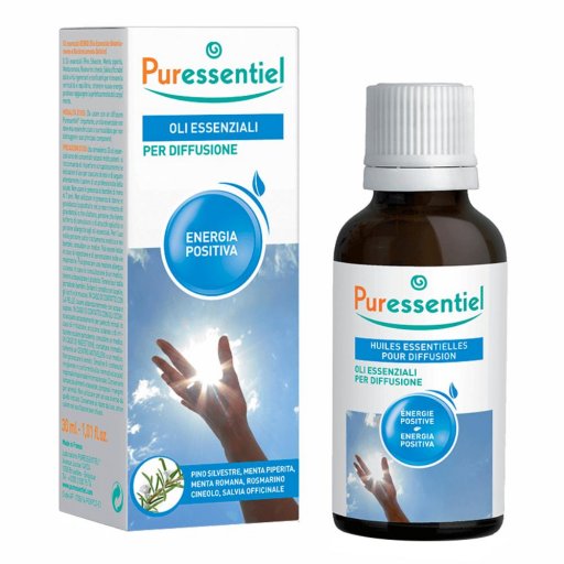 Puressentiel Oli Essenziali per Diffusione Energia Positiva 30ml – Miscela Rigenerante e Tonificante