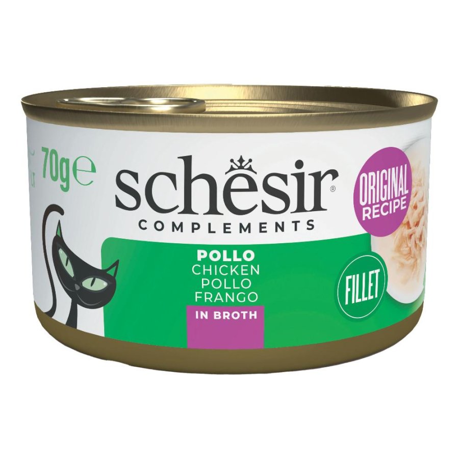 SCHESIR GATTO BRODO DI COTTURA POLLO 70GR (lattina)