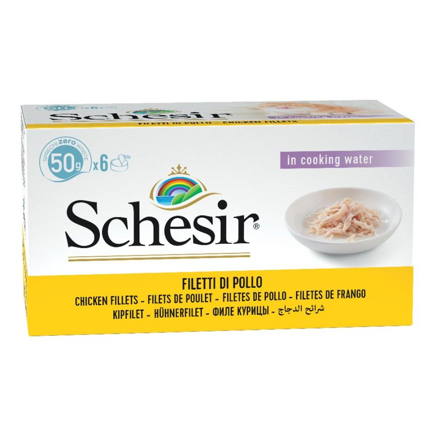 SCHESIR GATTO BRODO DI COTTURA POLLO 6x50GR (lattina)  MULTIPACK