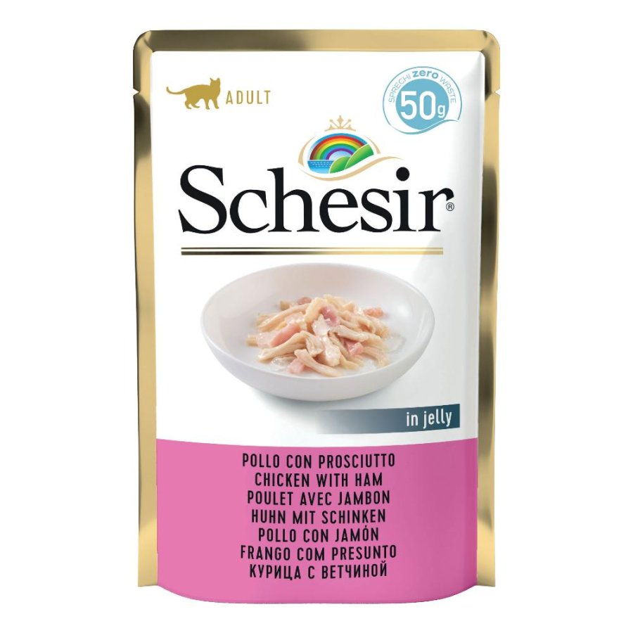 SCHESIR GATTO FILETTI JELLY POLLO PROSCIUTTO 50GR (bustina)