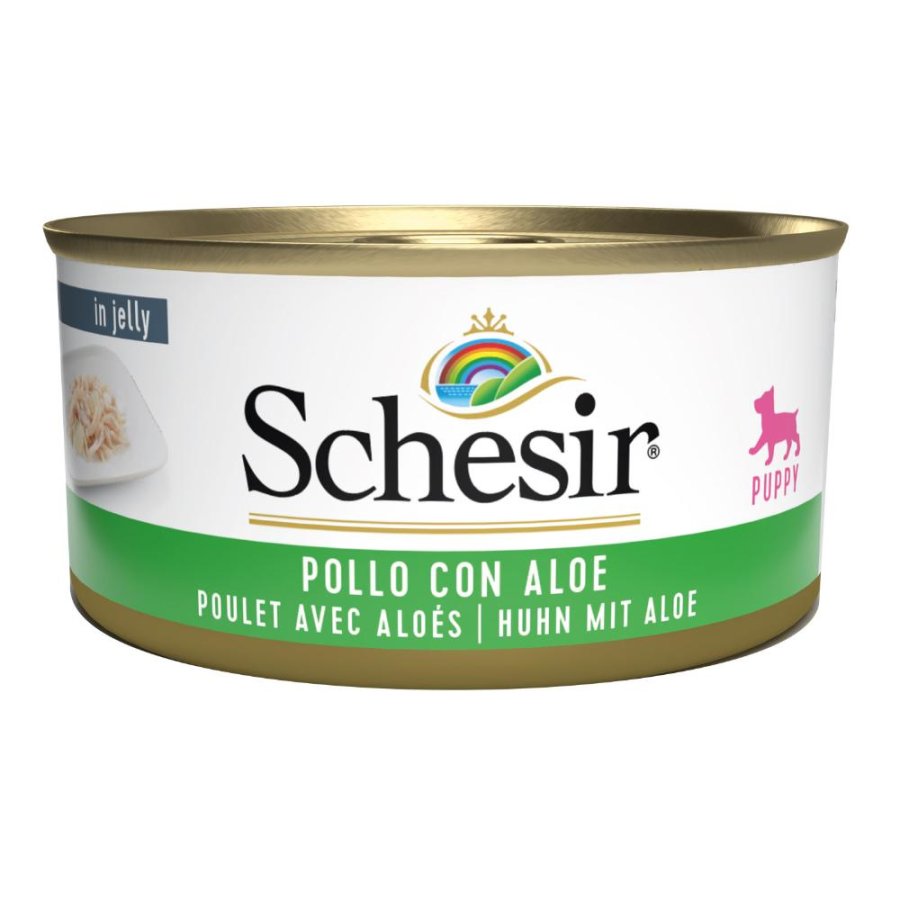 SCHESIR CANE JELLY PUPPY POLLO ALOE 150GR (lattina)