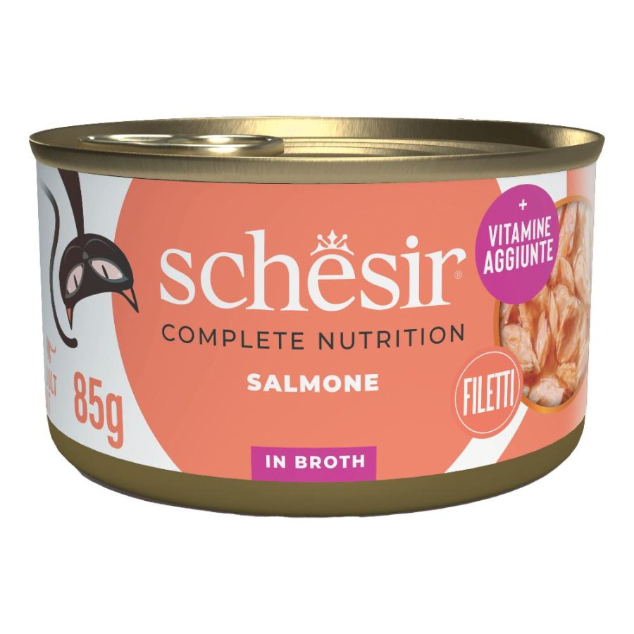 SCHESIR GATTO BRODO DI COTTURA SALMONE 85GR (lattina)